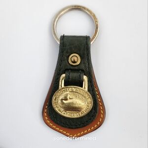 Vintage Dooney Green Leather Key Fob